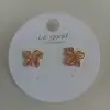 New pink cat's eye stone earrings Item Picture